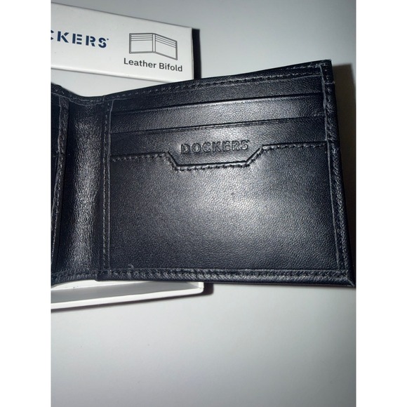 Dockers Leather Bifold Wallet Black Mens Genuine Leather Slim Card Holder NEW - Picture 8 of 8